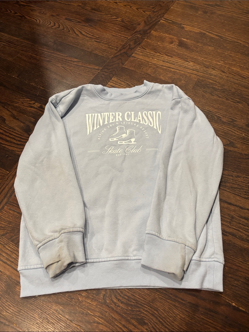 all in motion Light Blue "Winter Classic Skate Club" Girls Crewneck Sweatshirt